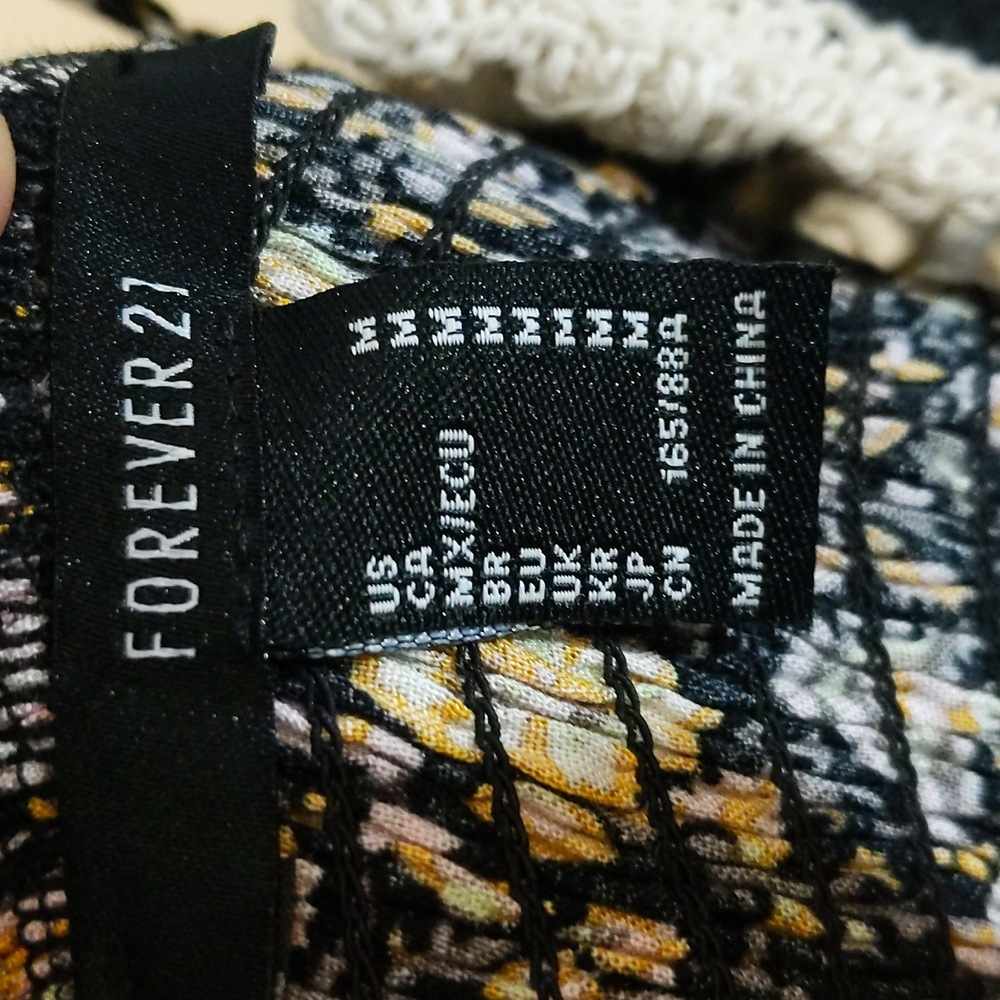 Forever 21| NWOT Knit Top Floral Maxi Spaghetti Strap Bohemian Dress Lined - Picture 9 of 16